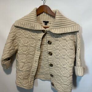 Ann Taylor Cream Knit Sweater